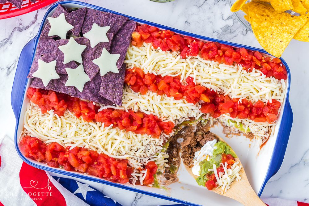 Patriotic Taco Dip