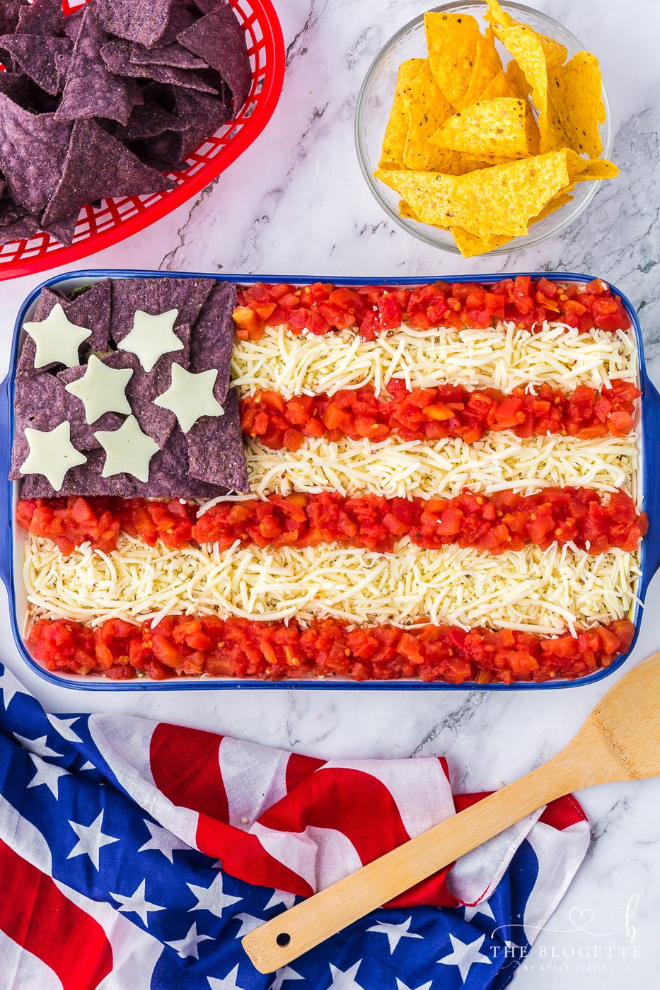 American Flag 7 Layer Dip at home