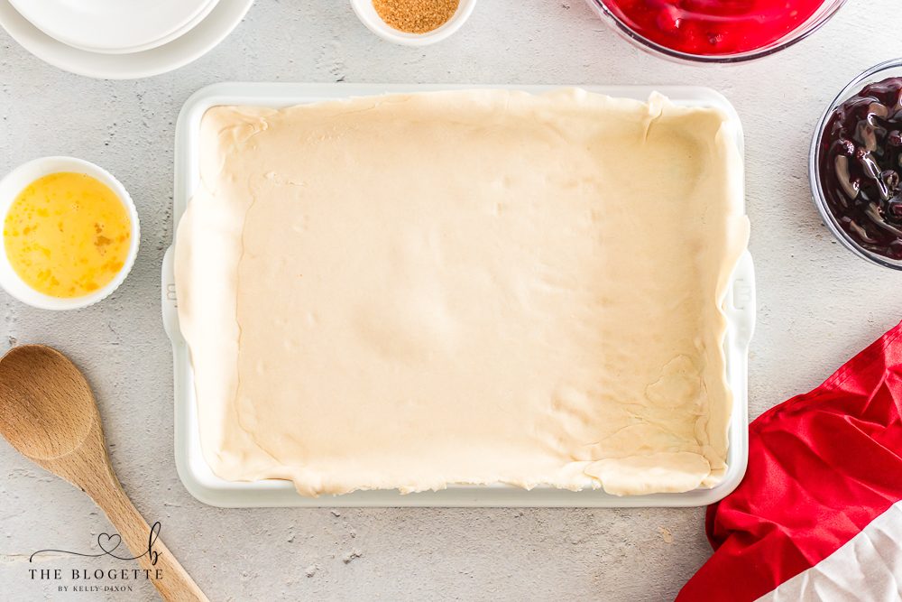 Flag shaped slab pie
