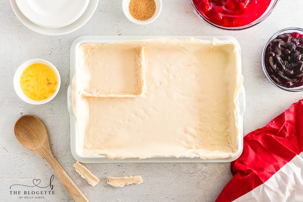 Flag shaped slab pie