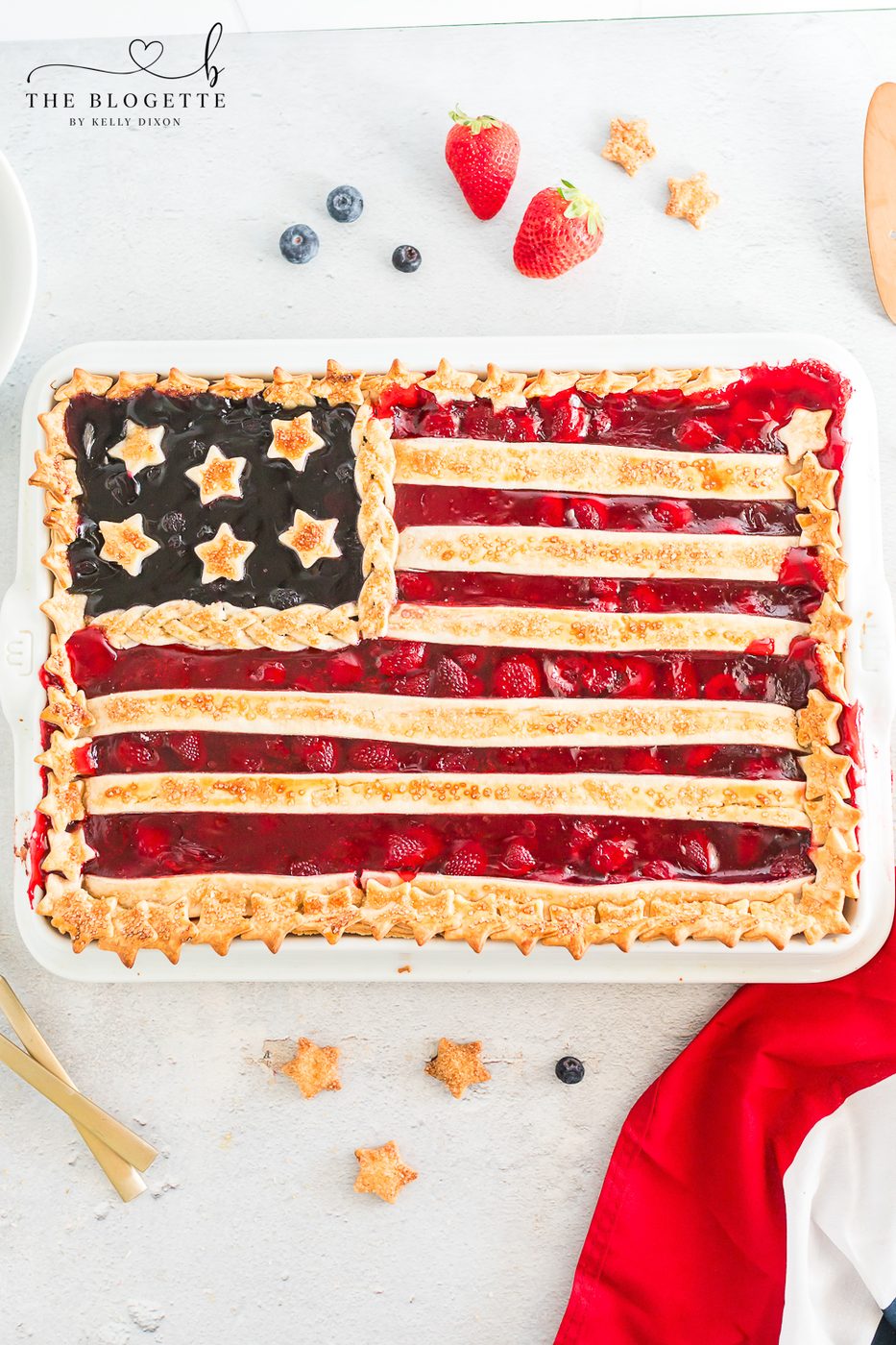 From-scratch American Flag Pie