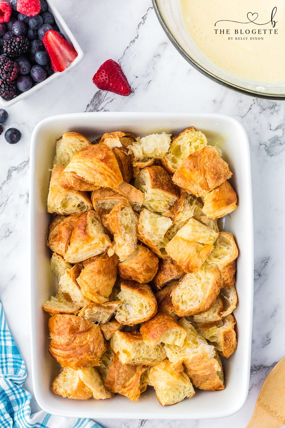 Cut up croissants