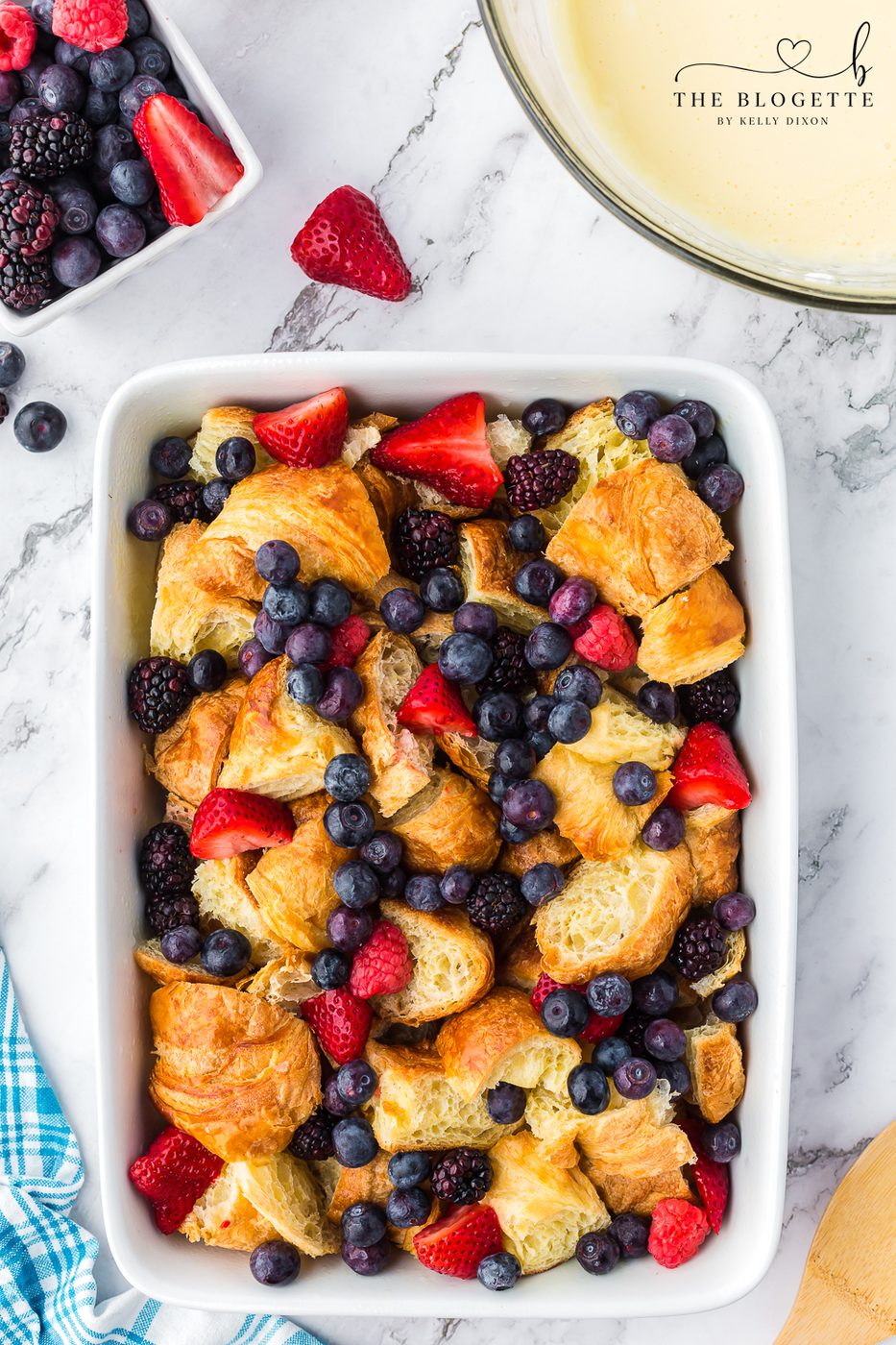 Berries over croissants