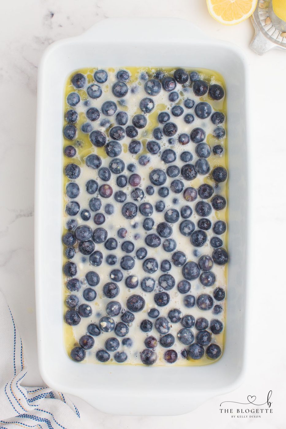 Blueberries with batter