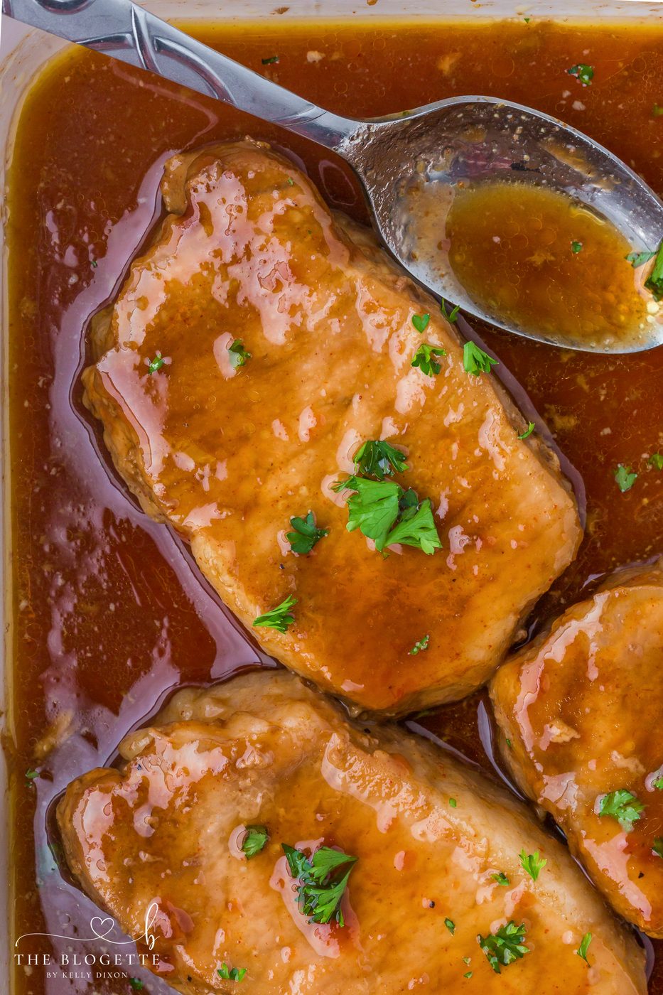 These Brown Sugar Pork Chops are coated in a rich, buttery, sweet-and-savory glaze that bakes into juicy perfection. Straightforward weeknight recipe with oven and slow-cooker options! Save this family-favorite pork chop idea for dinner tonight.
