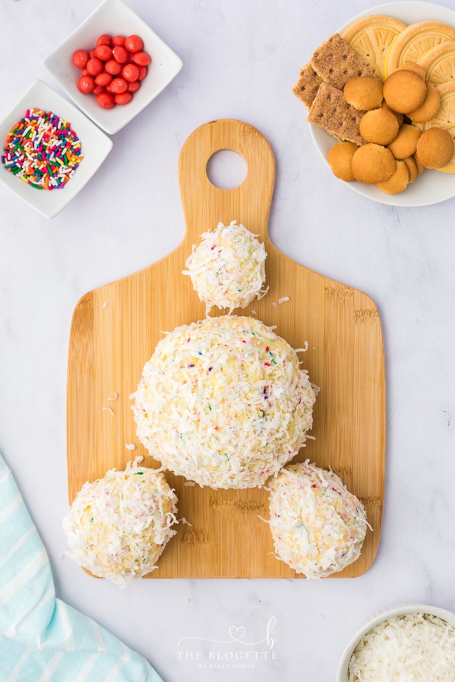 Assemble the bunny cheeseball