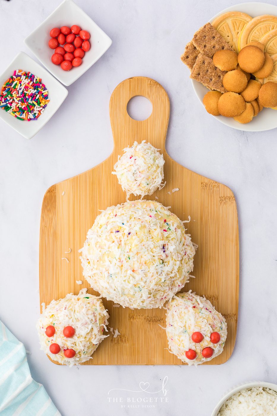 Assemble the bunny cheeseball