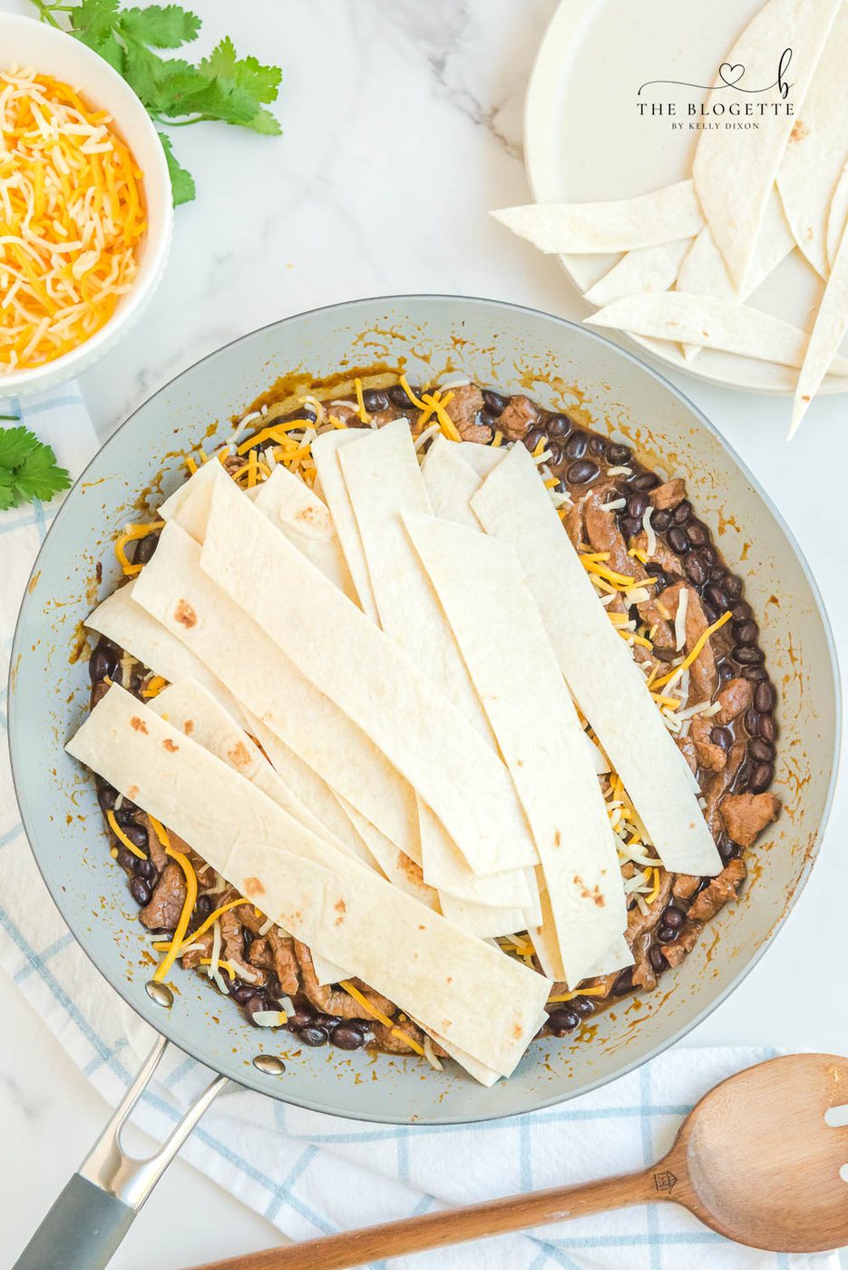 Burrito Skillet with Tortilla Strips