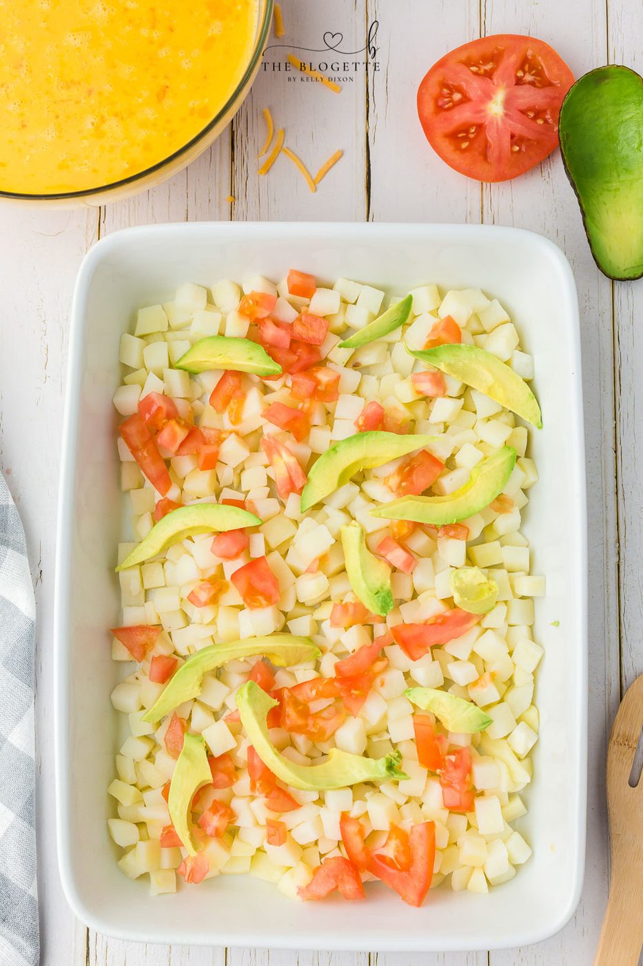 Casserole before being baked