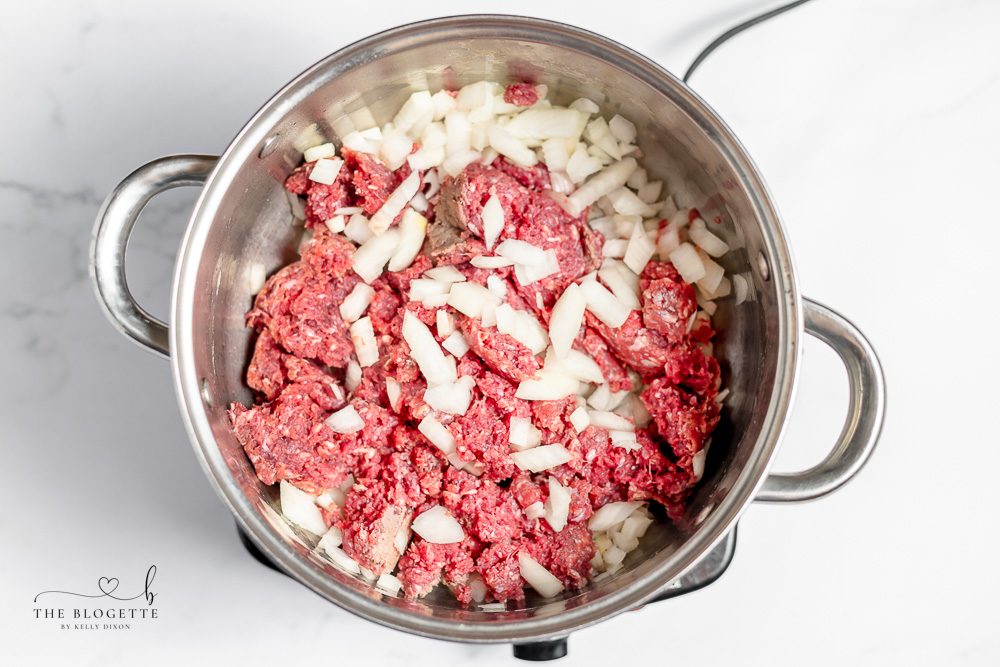 Ground beef and onions