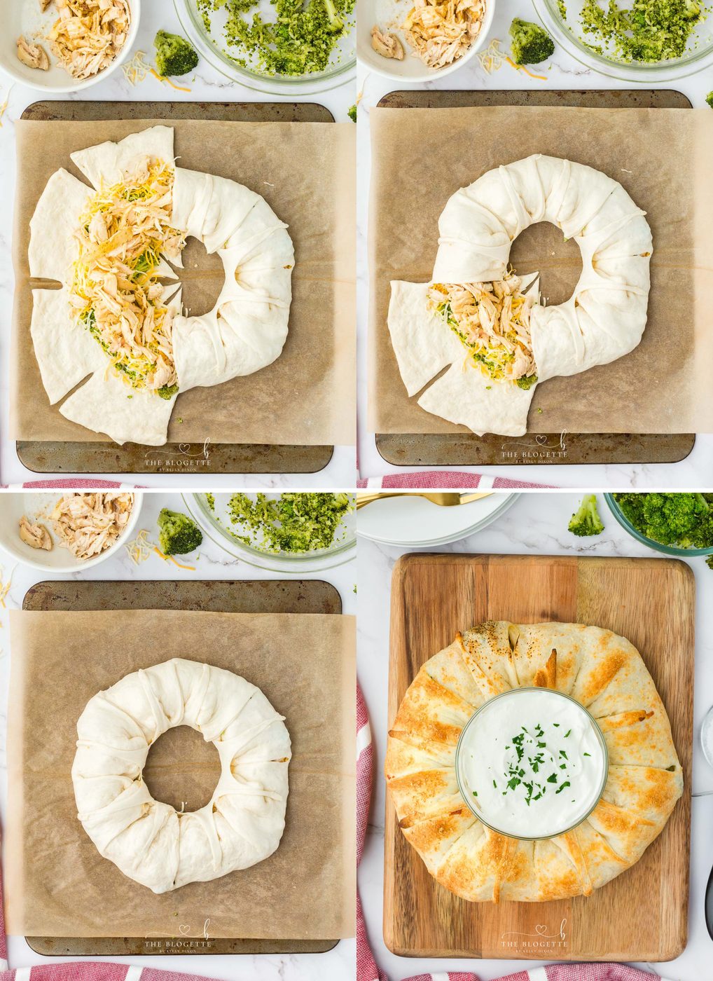 How to Make a Chicken Stuffed Broccoli and Cheese Ring