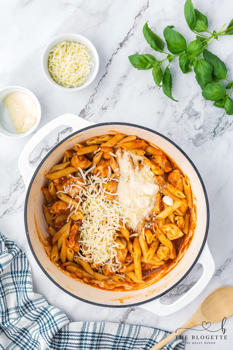 Cheese over pasta