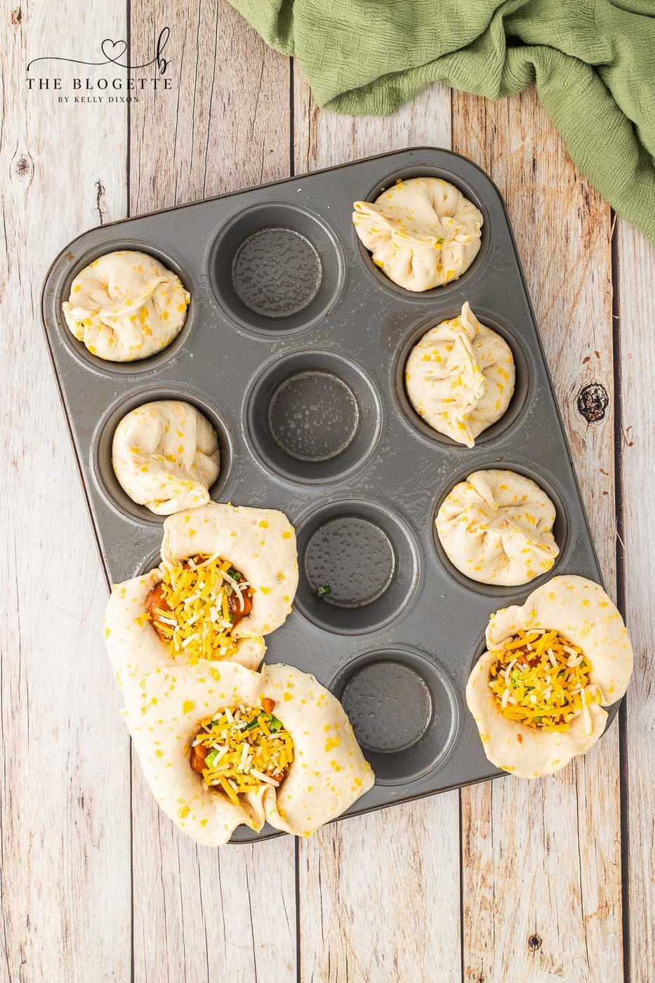 Pinch and seal the dough at the top