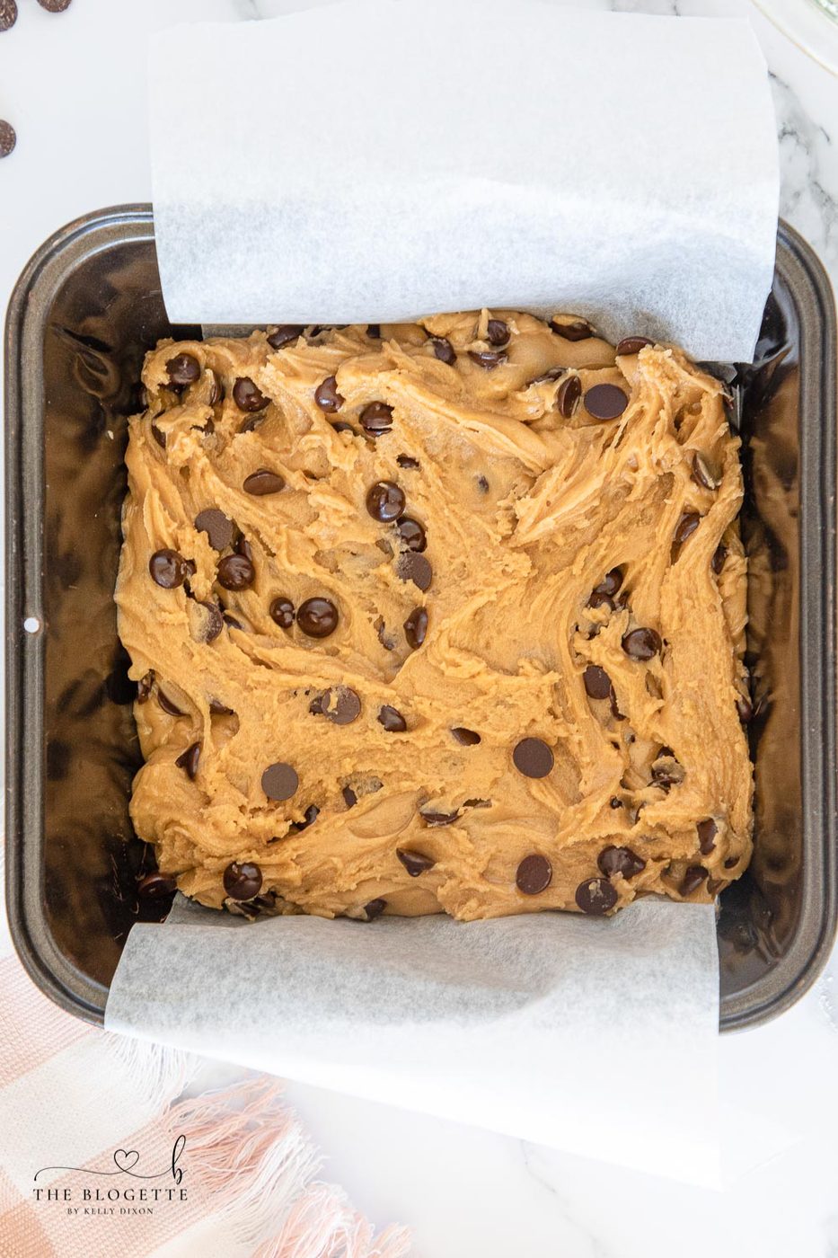 Cookie bars on parchment paper
