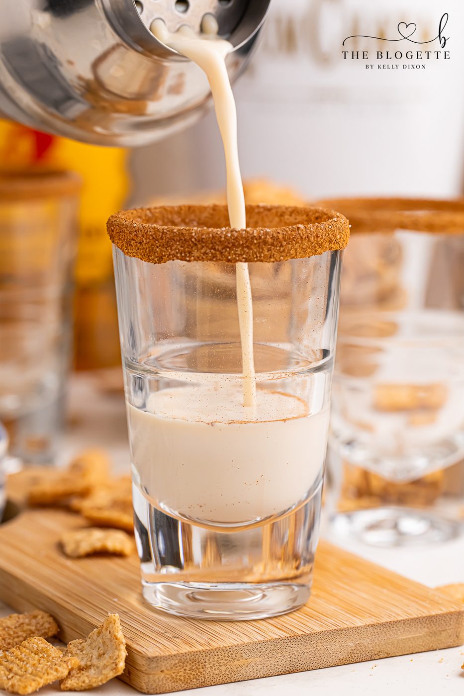 Pour mixture into shot glass