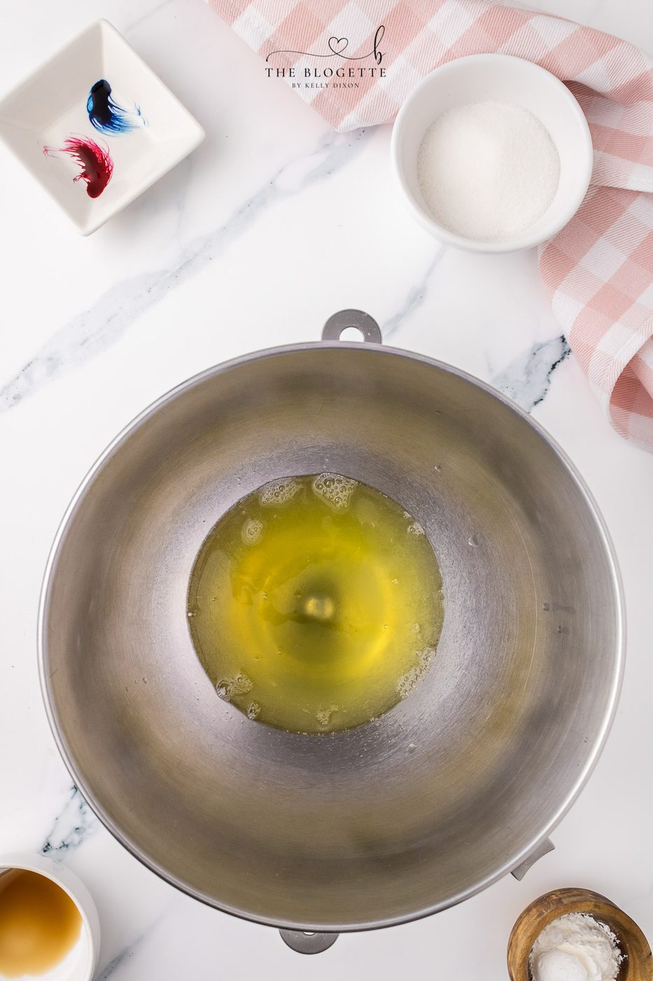Egg whites in mixing bowl
