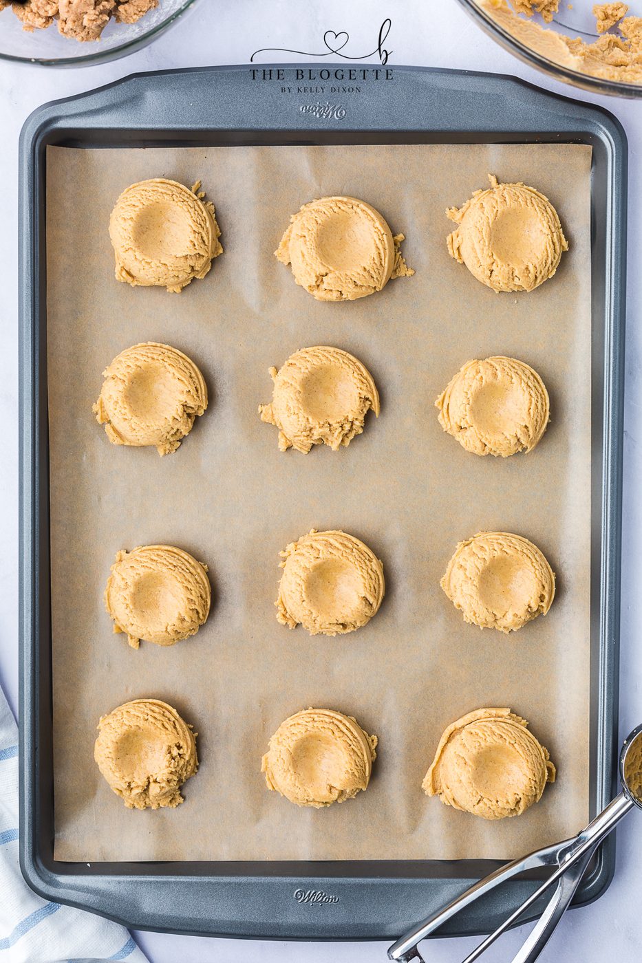 Make an indent on the top of the dough
