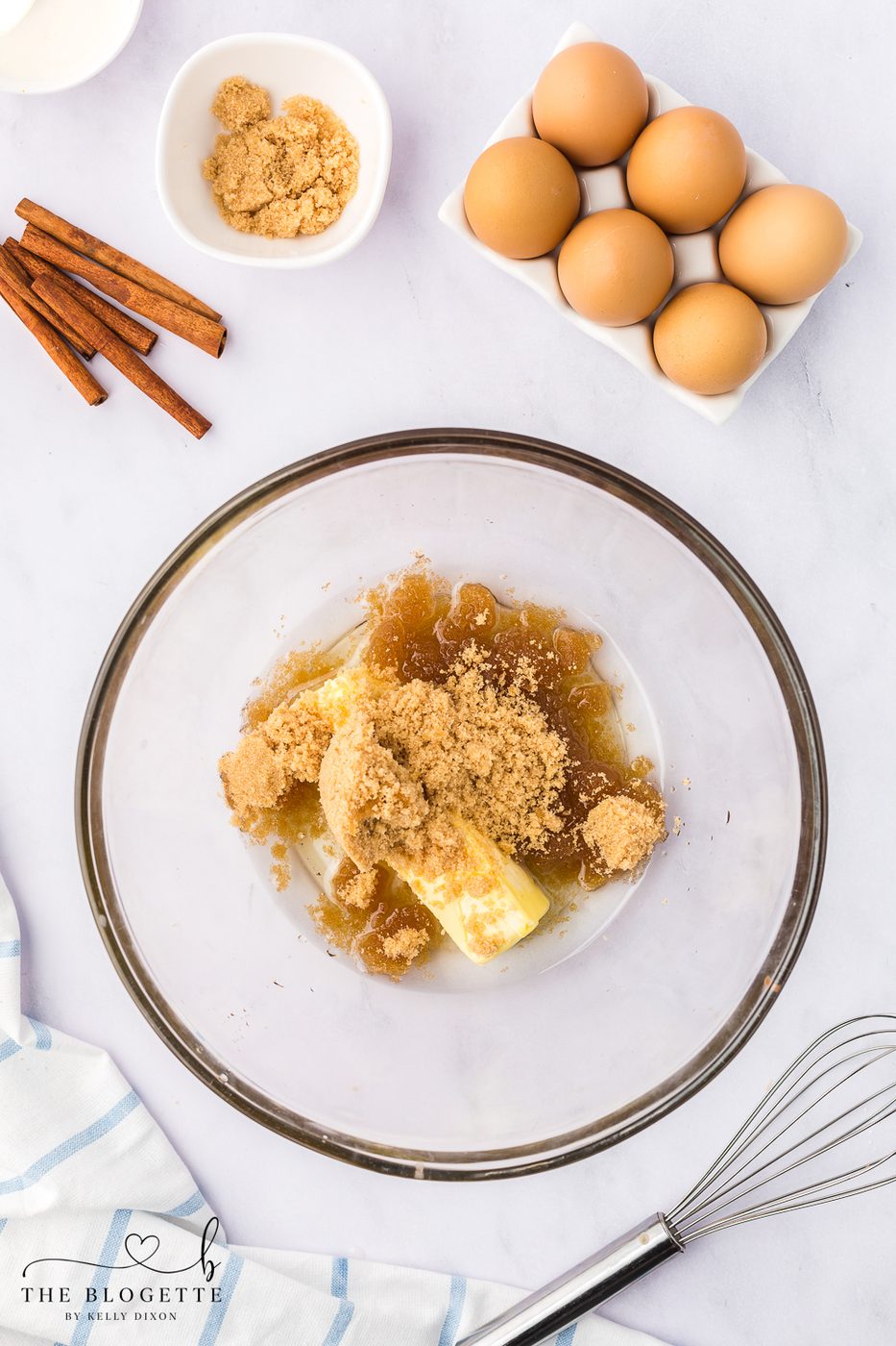 whisk together the brown sugar, butter, and oil