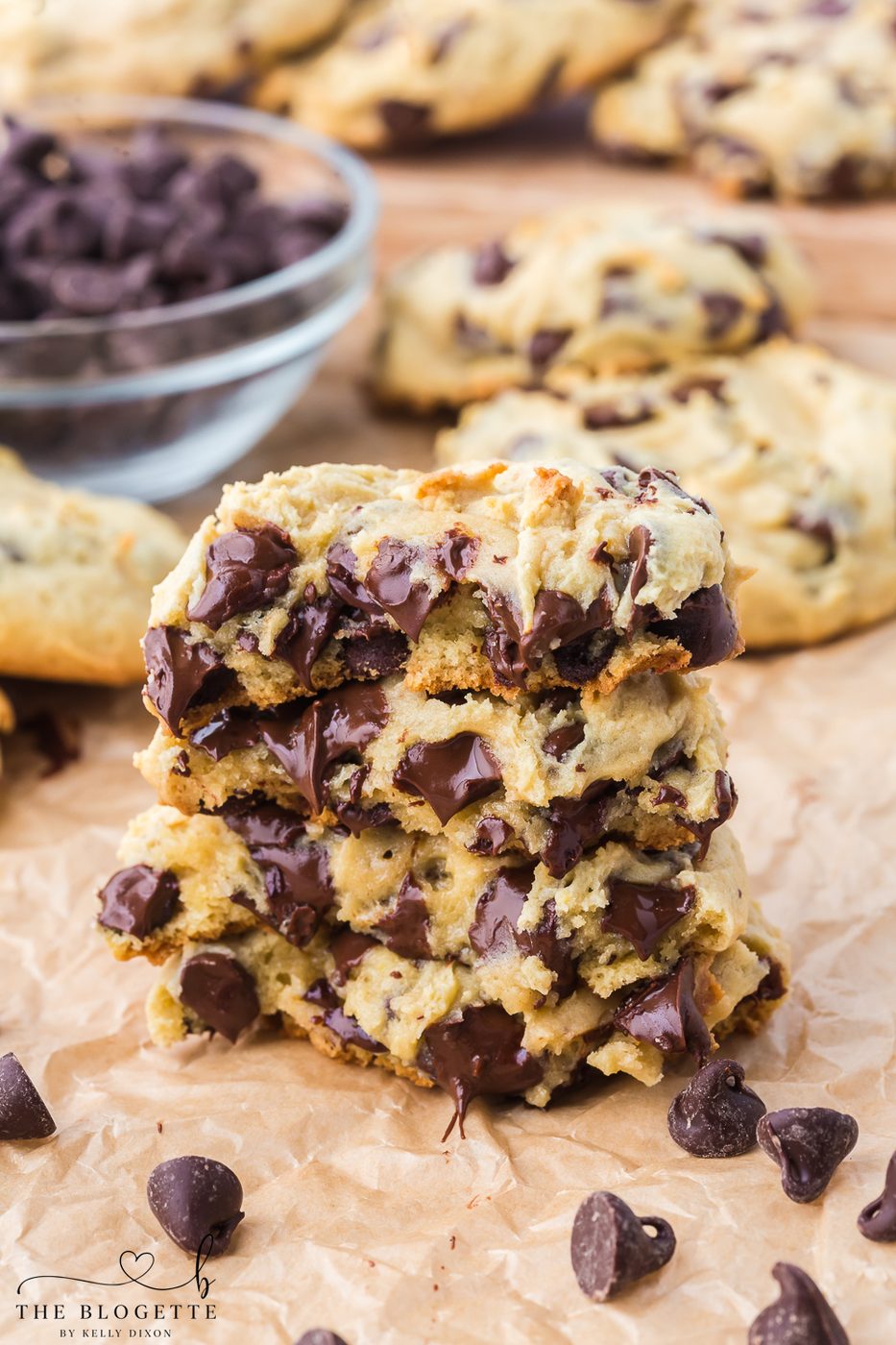 Cream Cheese Chocolate Chip Cookies are loaded with chocolate chips, they're evenly chewy, and they stay soft for days!