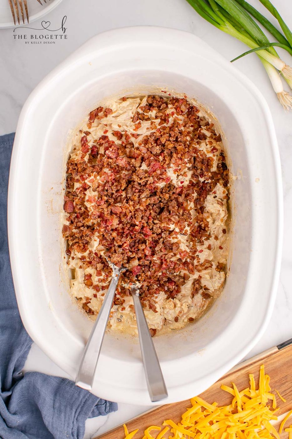 Bacon over slow cooker chicken
