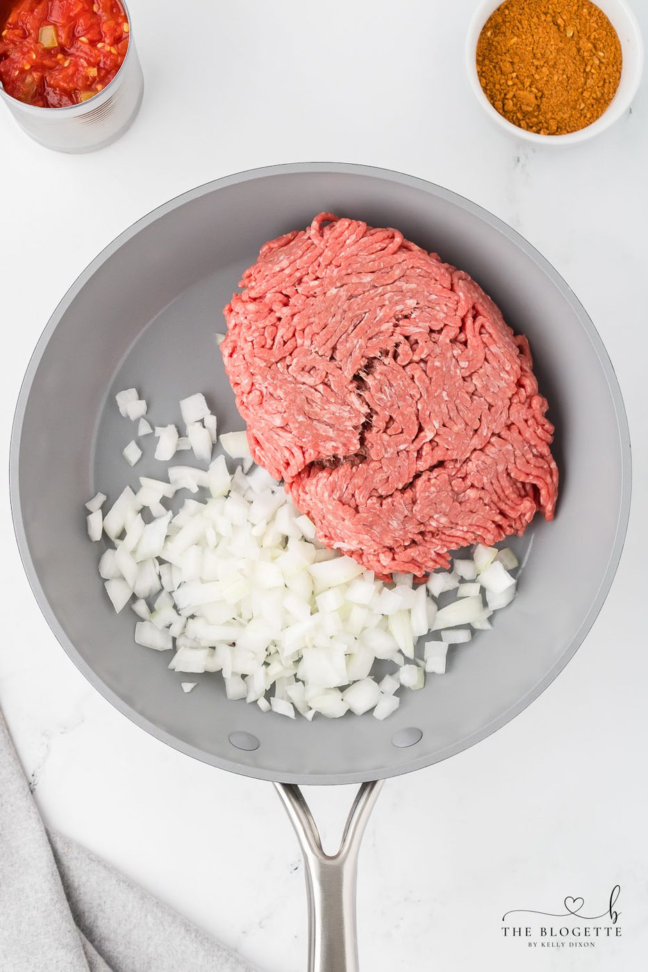 Ground beef and onions