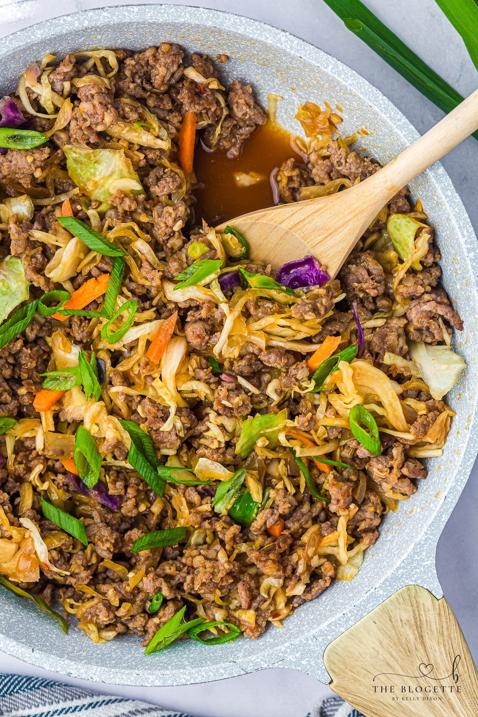 Egg Roll in a Bowl is a satisfying deconstructed take on traditional egg rolls, featuring hearty ground sausage stir-fried with vegetables.