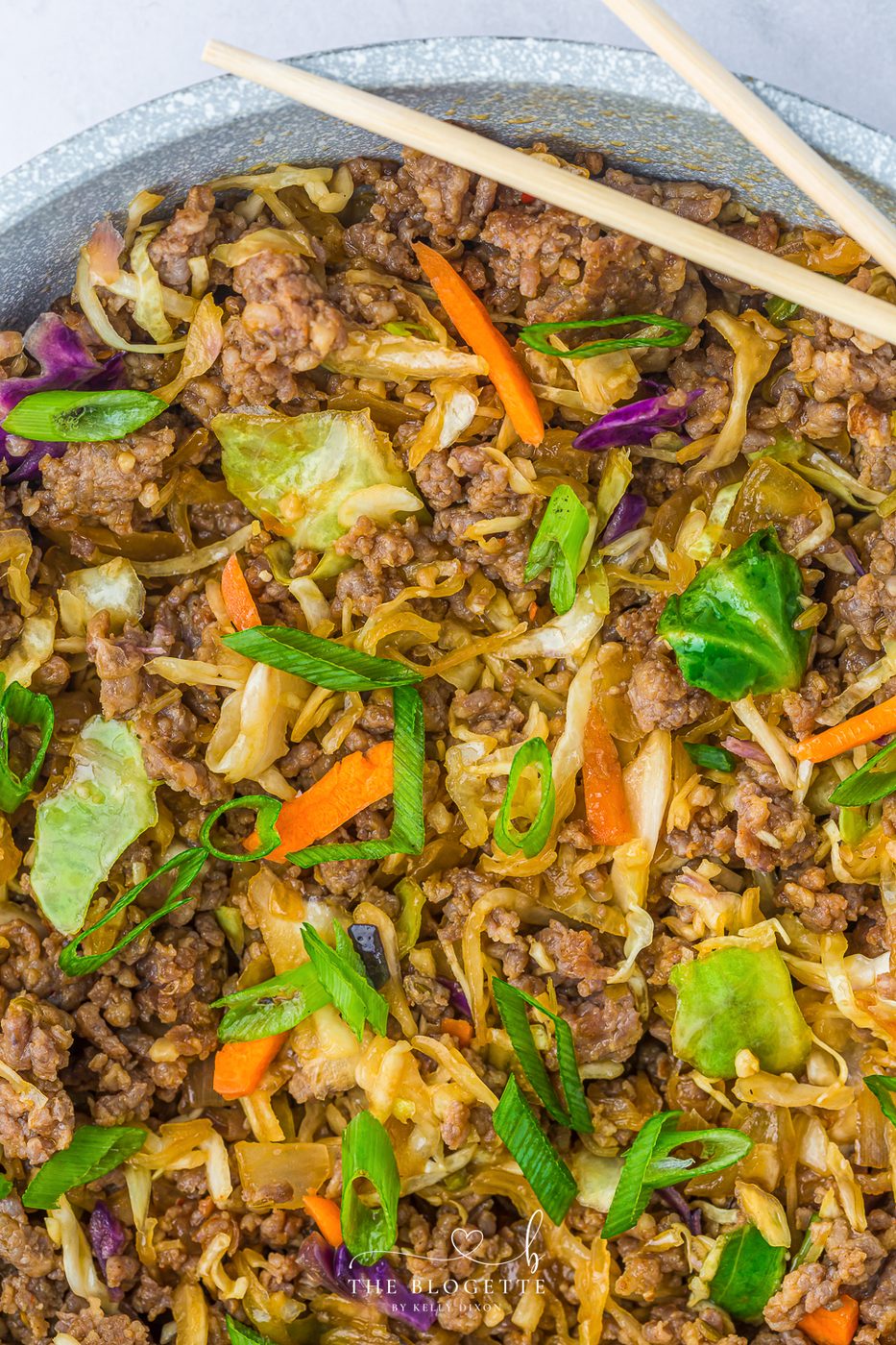 Egg Roll in a Bowl is a satisfying deconstructed take on traditional egg rolls, featuring hearty ground sausage stir-fried with vegetables.