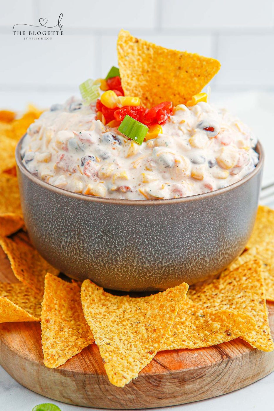 Creamy Fiesta Ranch Dip is an addicting chip dip that everyone looks forward to at parties! Served with your favorite chips.