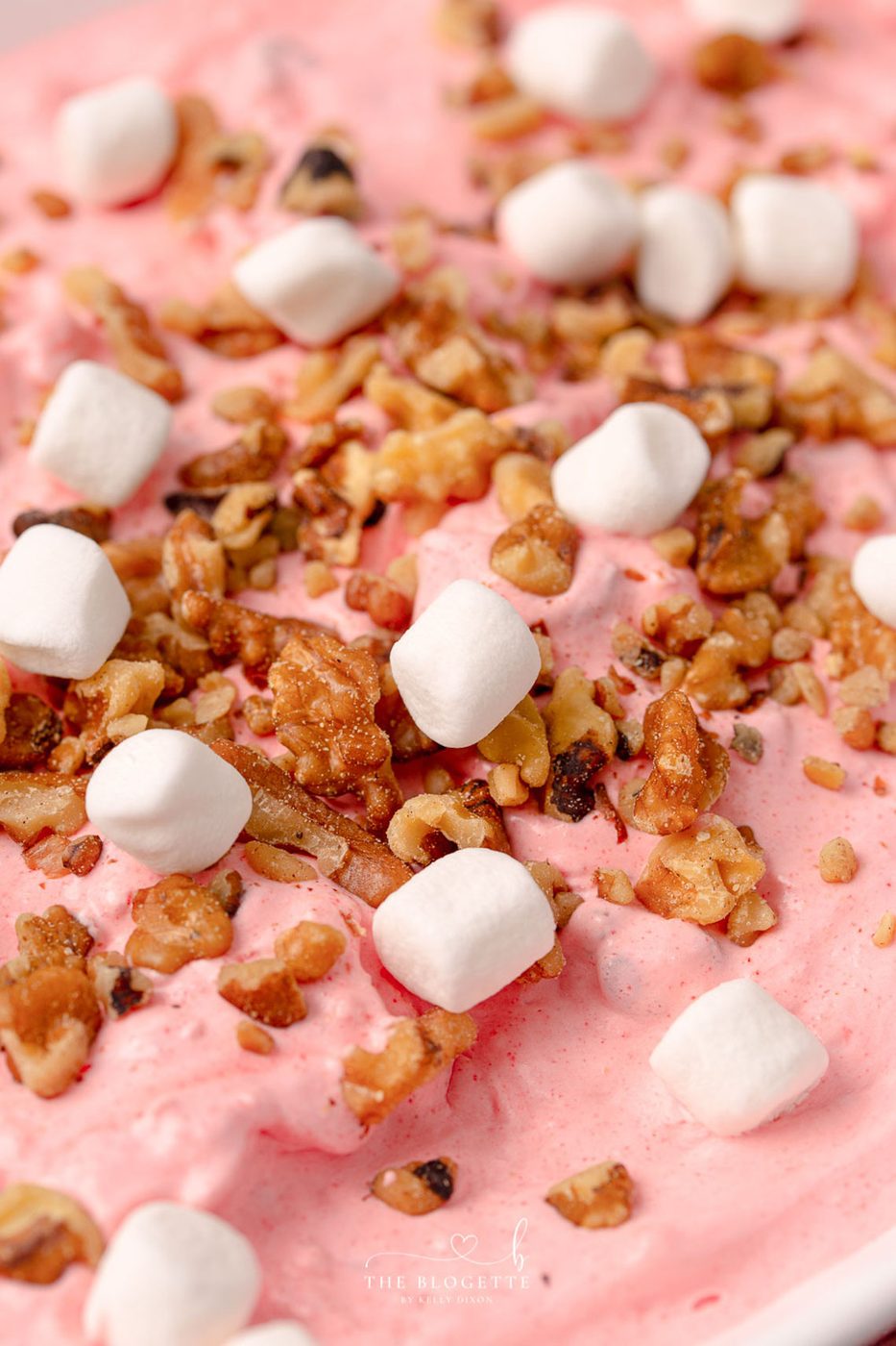 Straightforward, 5 ingredient Fluff Salad, also known simply as Pink Fluff! A classic and wonderful holiday dish served with friends and family.