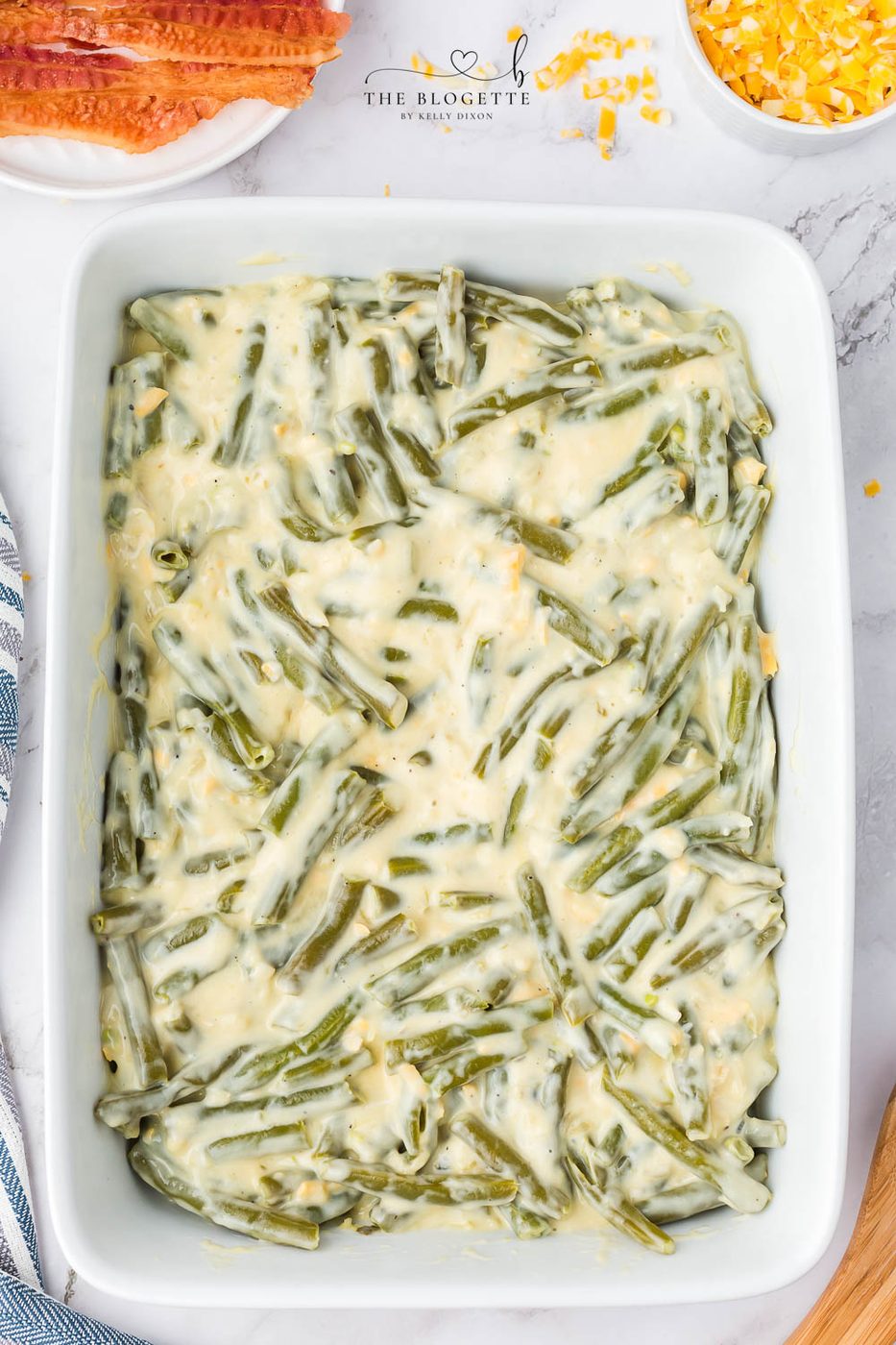 Green Bean Casserole in Baking Dish
