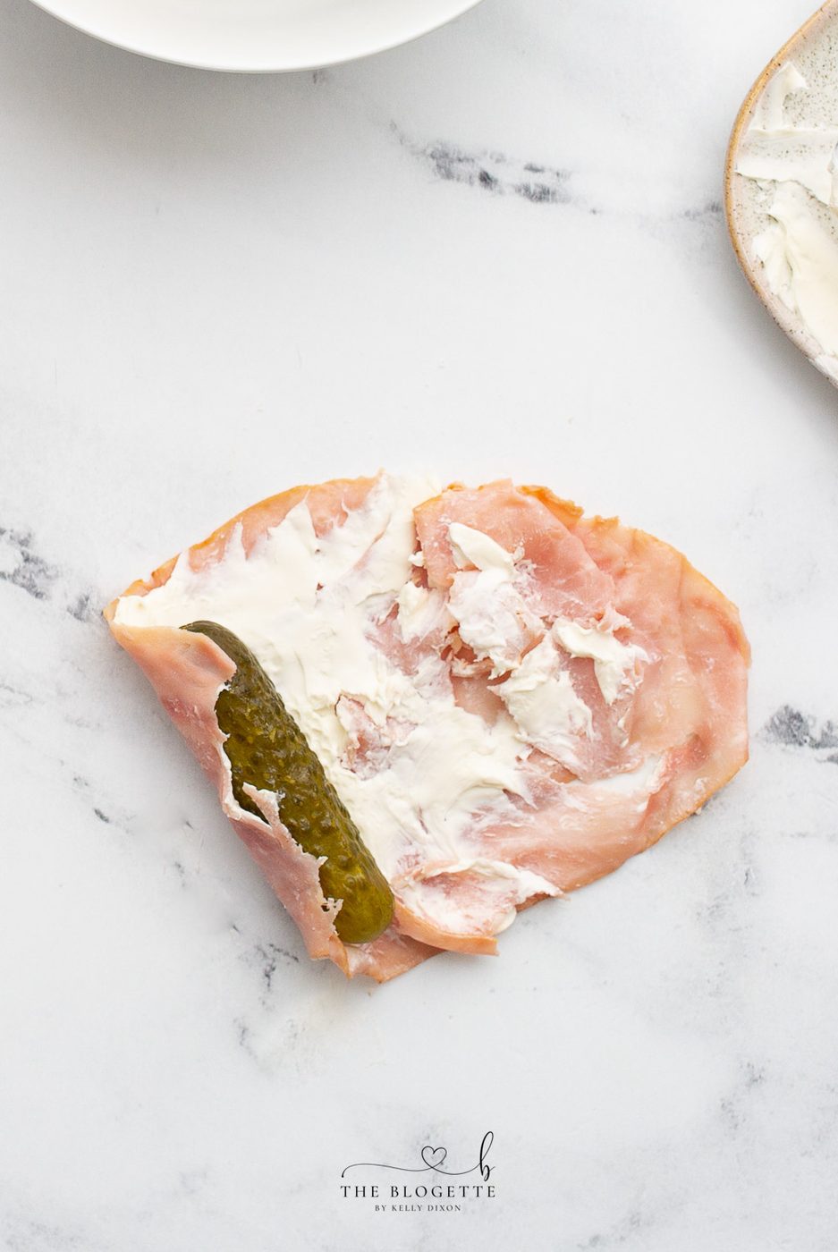 Pickle wrapped in ham