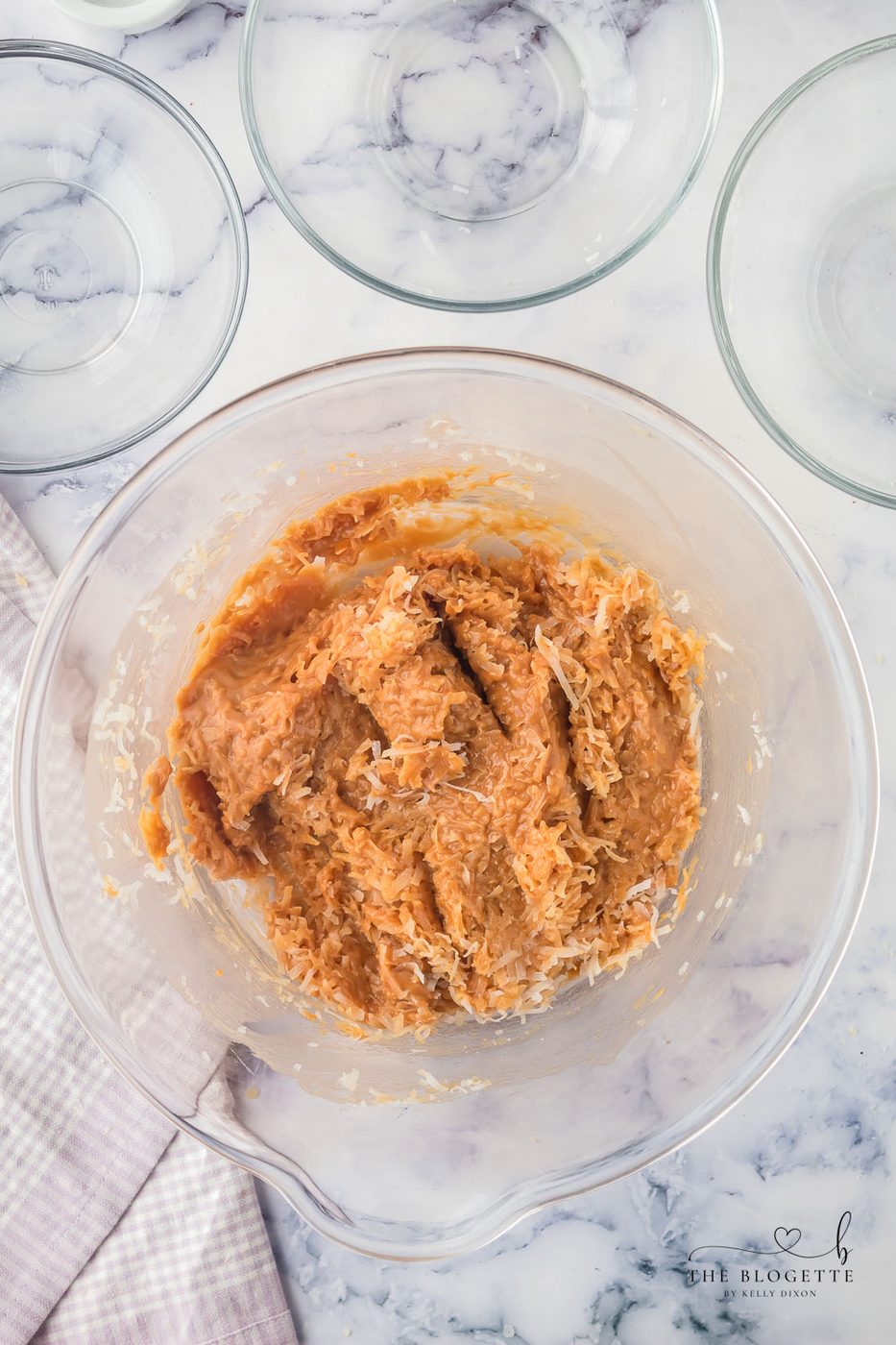 Coconut and caramel mixture
