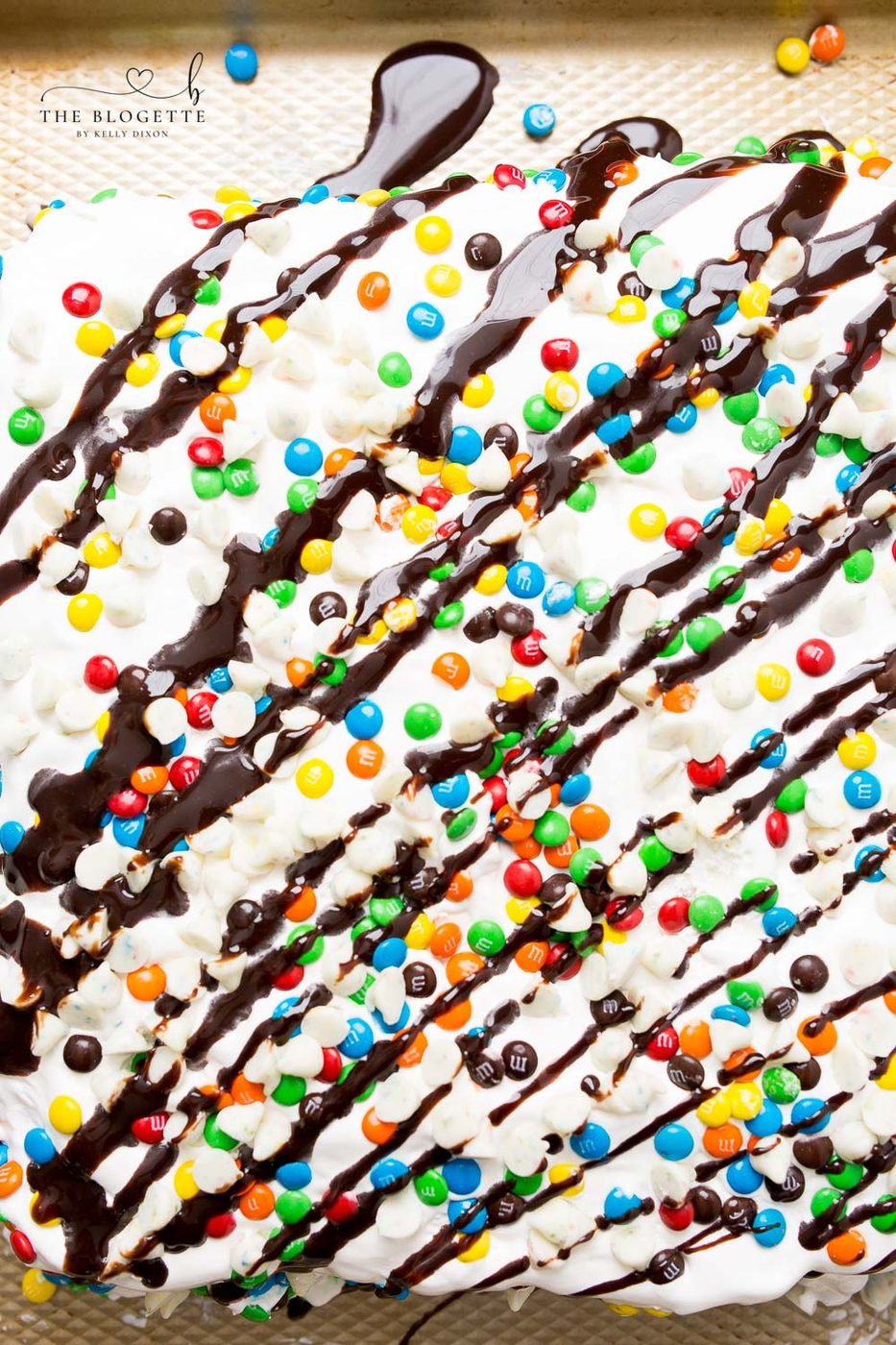 Ice Cream Cake with M&Ms