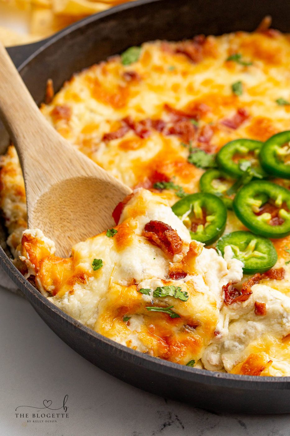 Jalapeño Popper Dip is our favorite hot cheese dip ever! This tasty Appetizer is well-balanced for parties, game days, or tailgating.