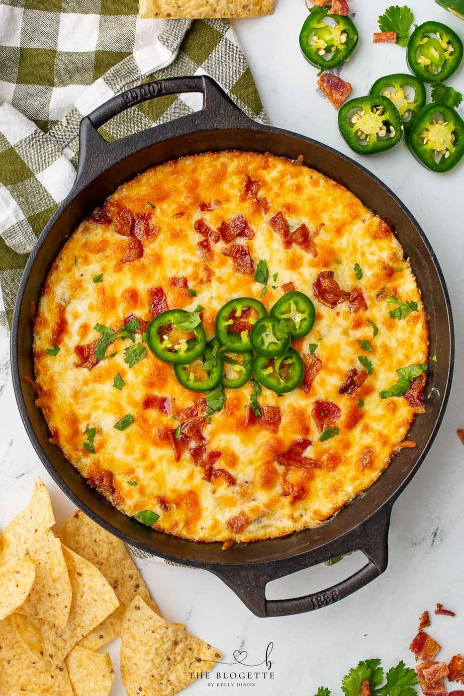 Jalapeño Popper Dip is our favorite hot cheese dip ever! This tasty Appetizer is well-balanced for parties, game days, or tailgating.