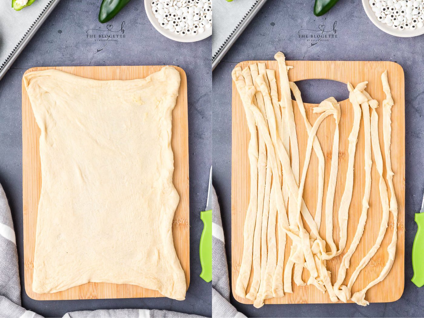 Crescent Roll dough to make a mummy