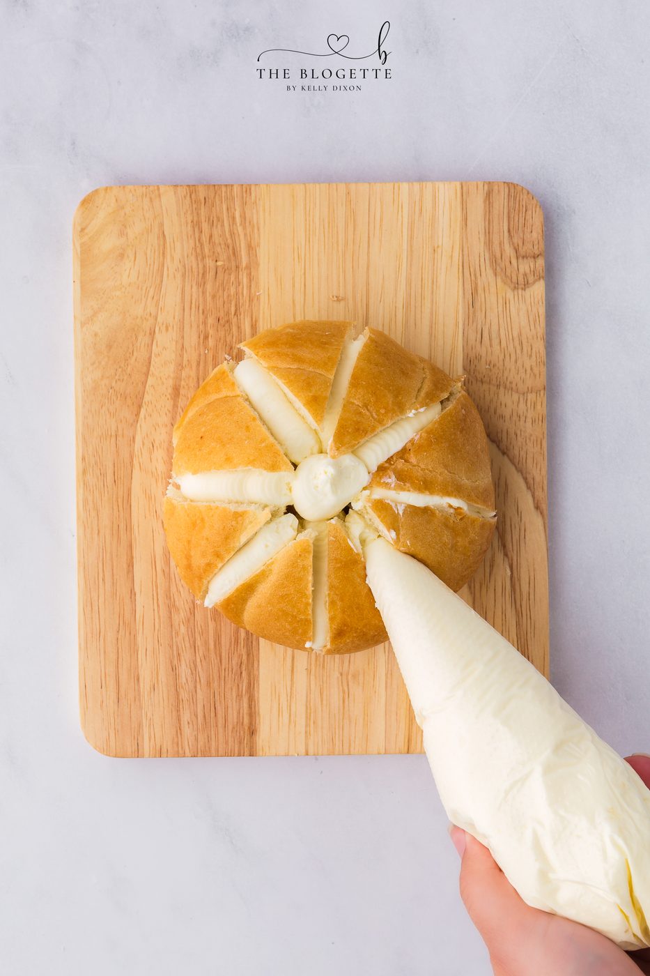 Fill with the cream cheese filling