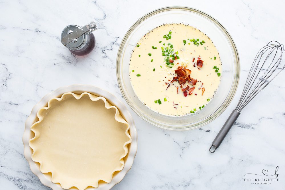 Egg mixture and pie crust