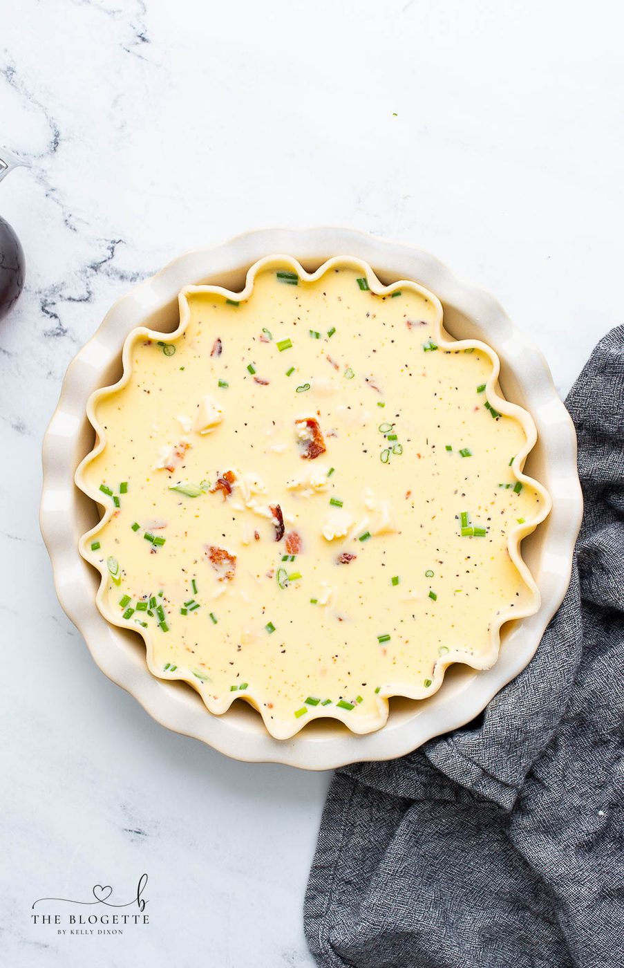 Eggs and potatoes in a pie dish