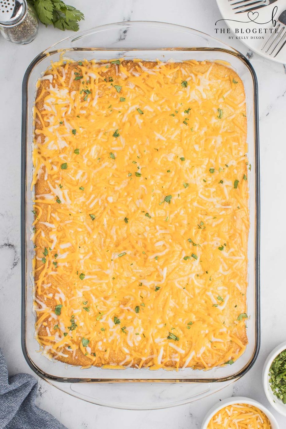 Melted cheese on top