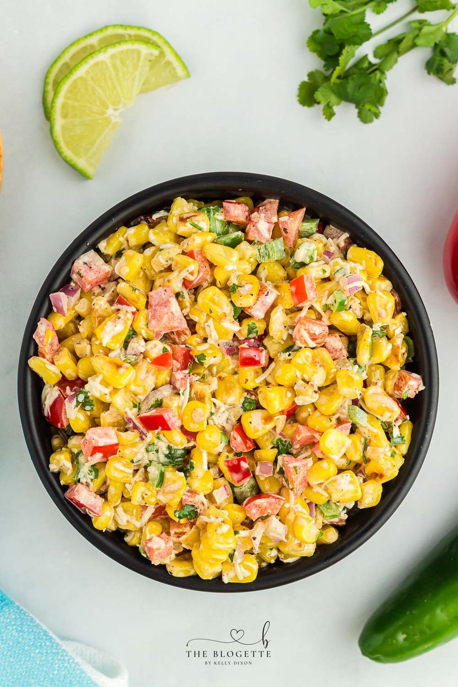 Mexican Street Corn Salad, also known as esquites, is an straightforward and creamy side dish or appetizer packed with flavor! A take on elote.