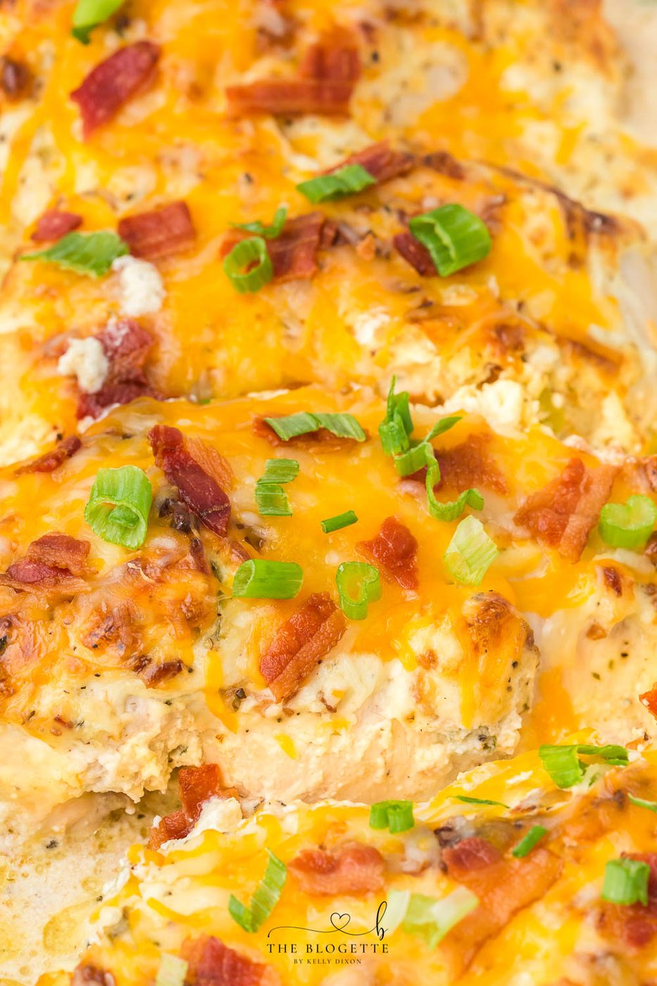 This Million Dollar Chicken recipe is straightforward, cheesy, and smothered in a special cream sauce, then topped with bacon!