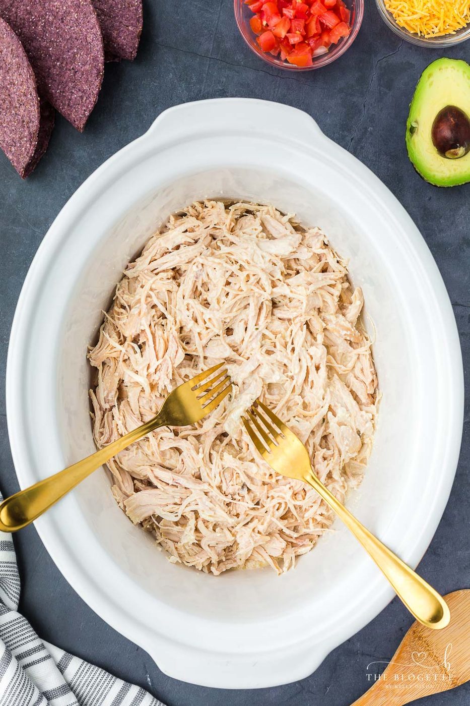 Shredded slow-cooker ranch chicken