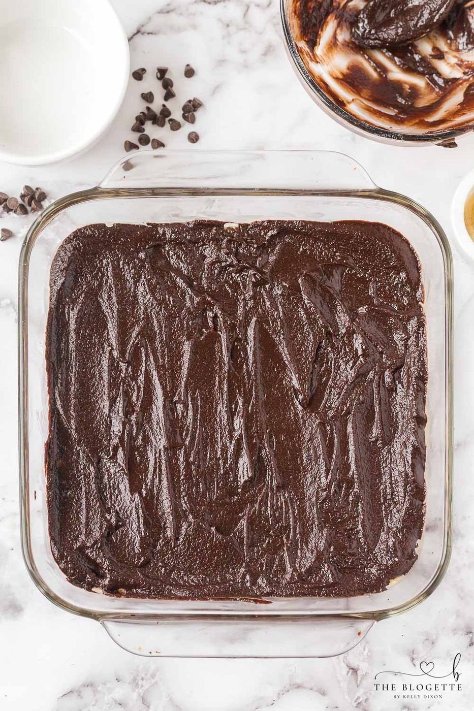 Chocolate on top of cookie bars