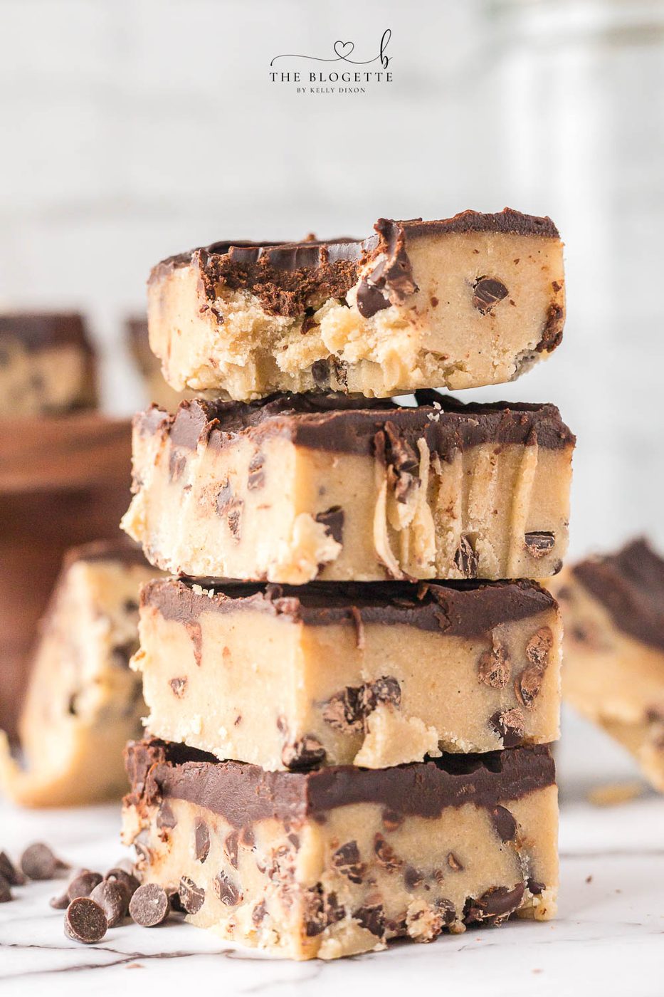 From-scratch No-Bake Chocolate Chip Cookie Bars