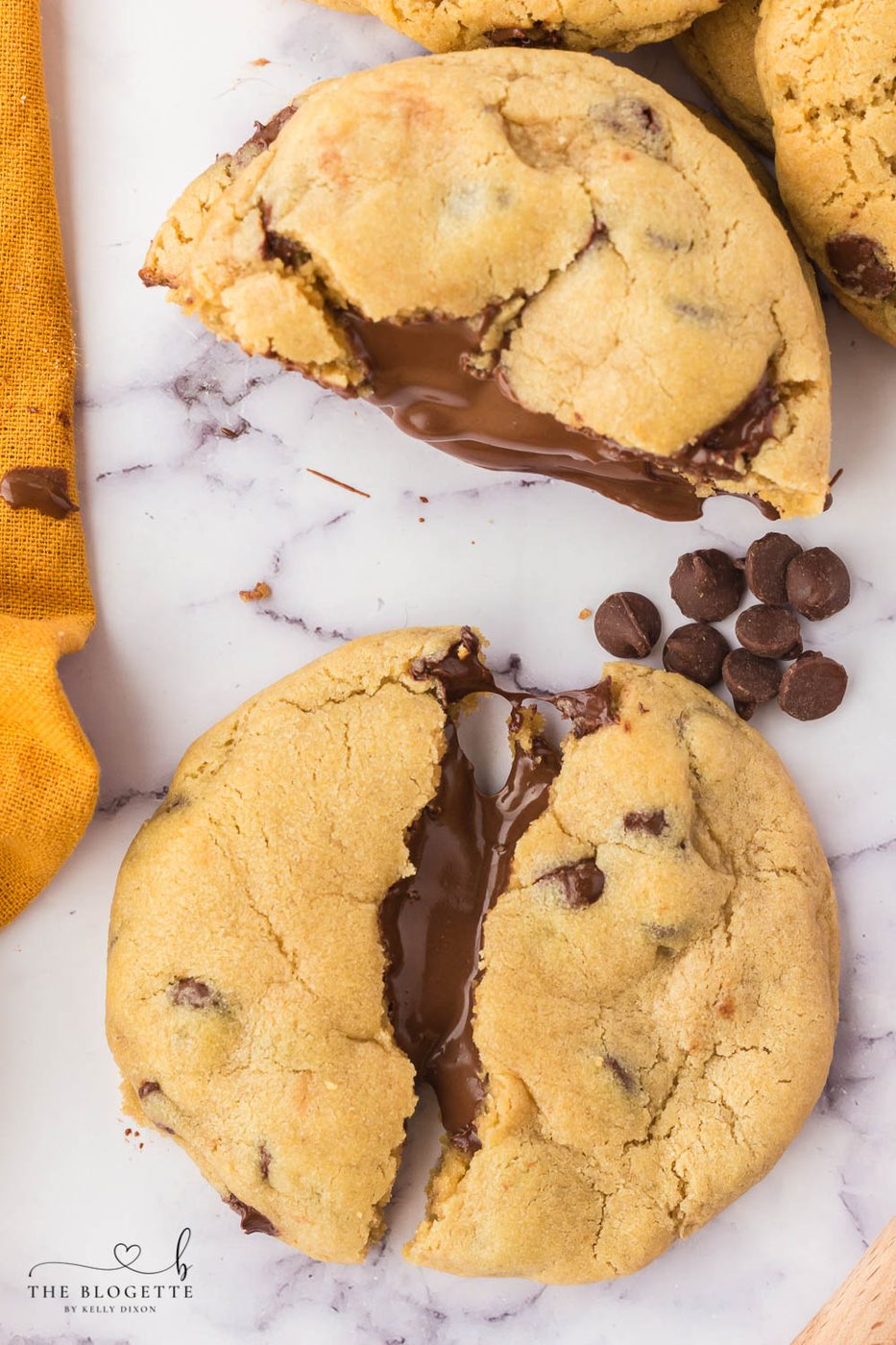 A favorite Bakery Style chocolate-hazelnut spread Stuffed Chocolate Chip Cookies Recipe!