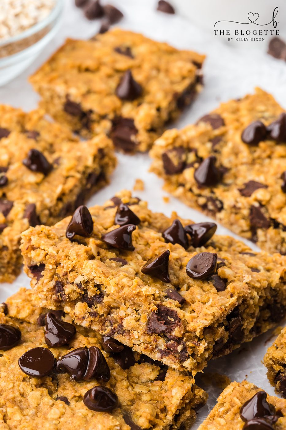 Oatmeal Peanut Butter Chocolate Chip Bars double as either a breakfast or snack! The sky is the limit when it comes to mix-ins for these bars.
