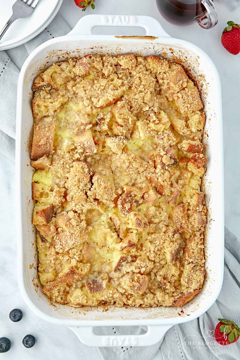 Satisfying Overnight French Toast Casserole is well-balanced for a weekend breakfast or a holiday brunch! A sweet and filling crowd-pleaser.