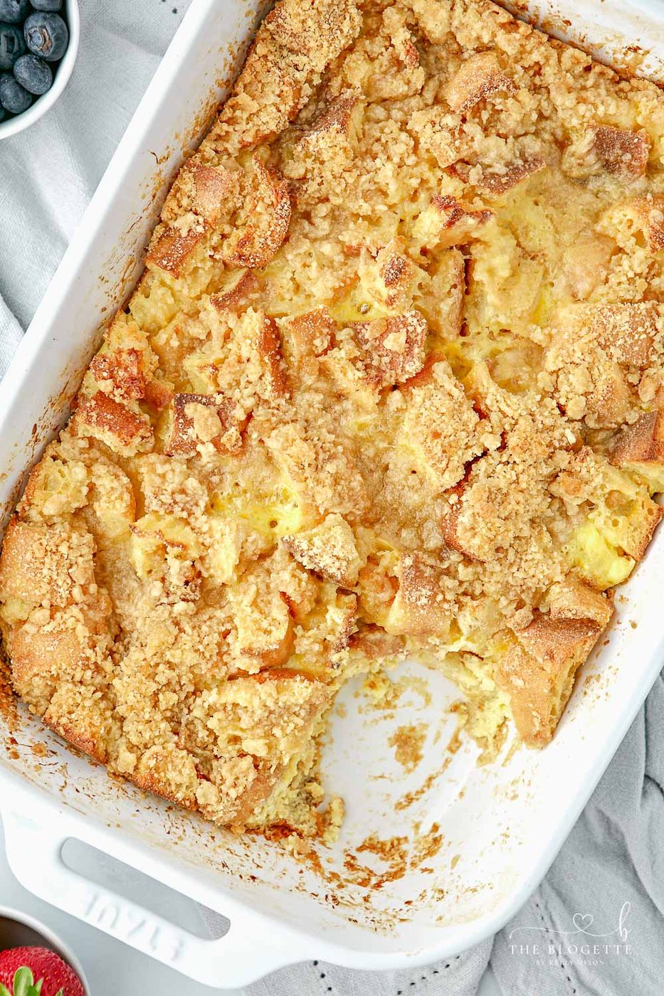Satisfying Overnight French Toast Casserole is well-balanced for a weekend breakfast or a holiday brunch! A sweet and filling crowd-pleaser.