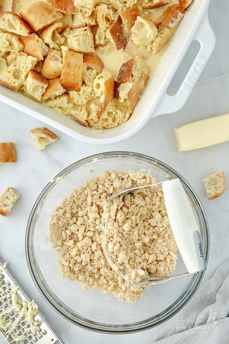 Brown sugar, flour, salt, and butter